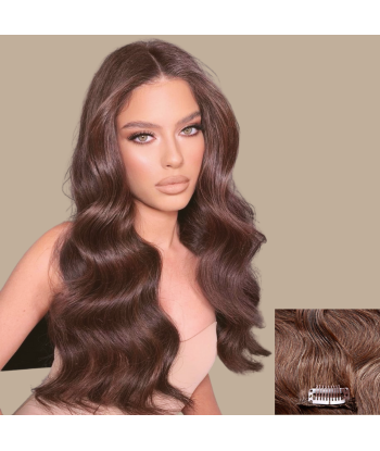 Chocolate Wavy Clip Extensions de pas cher