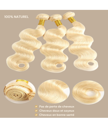 Tissage Vierge Human Hair Body Wave 7A Blond Platine 613 100 Gr est présent 