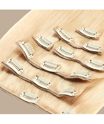 Extensions Clips Raides Blond Platine de la marque