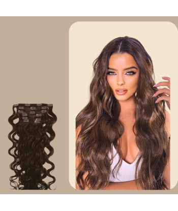 Extensions Clips Ondulées Chocolat solde