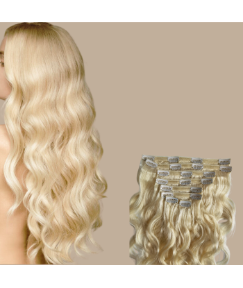 Kit Extensions à Clips Body Wave Blond Platine 120 gr à prix réduit toute l'année