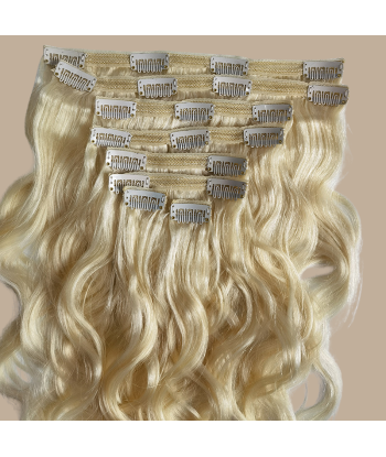 Kit Extensions à Clips Body Wave Blond Platine 120 gr à prix réduit toute l'année