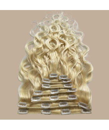 Kit Extensions à Clips Body Wave Blond Platine 120 gr à prix réduit toute l'année