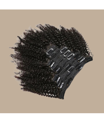 Kit Extensions à Clips Afro Curly Brun 120 gr plus qu'un jeu 