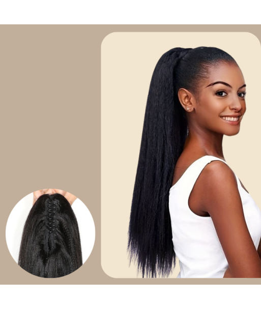 Queue de cheval Ponytail  Noir à Pince Naturel Remy Hair Yaki Straight Livraison rapide