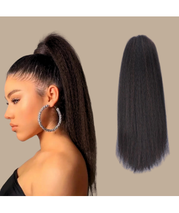 Queue de cheval Ponytail  Noir à Pince Naturel Remy Hair Yaki Straight Livraison rapide