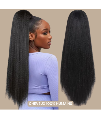 Queue de cheval Ponytail  Noir à Pince Naturel Remy Hair Yaki Straight Livraison rapide