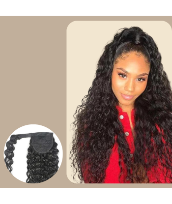 Queue de cheval Ponytail  Noir Ruban Magique Remy Hair Water Wave plus qu'un jeu 