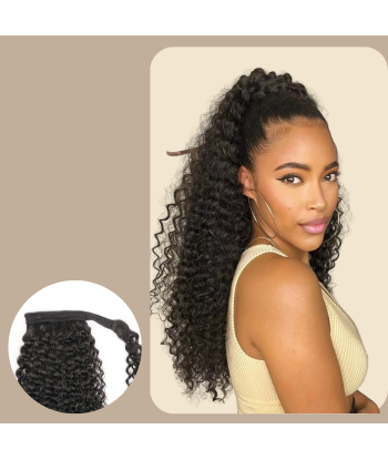 Queue de cheval Ponytail  Noir Ruban Magique Remy Hair Kinky Curly Le MVP de beaucoup