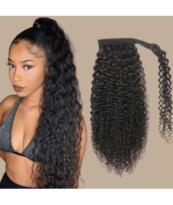 Queue de cheval Ponytail  Noir Ruban Magique Remy Hair Kinky Curly Le MVP de beaucoup