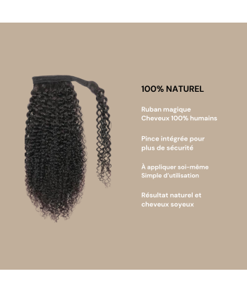 Queue de cheval Ponytail  Noir Ruban Magique Remy Hair Kinky Curly Le MVP de beaucoup