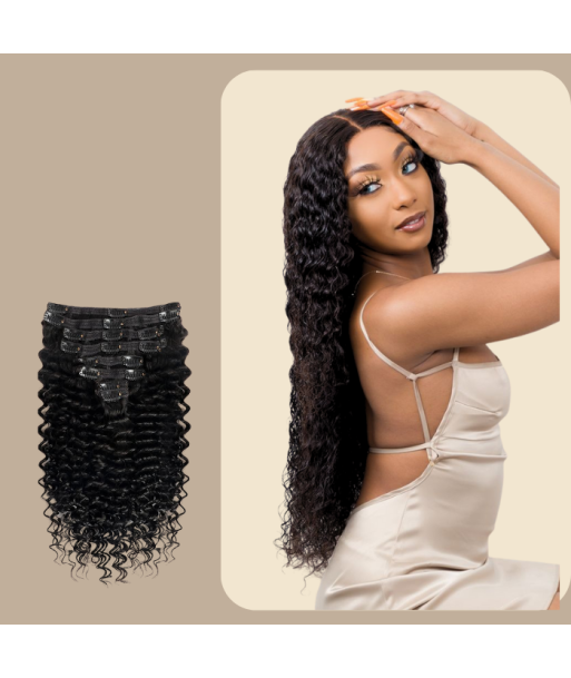 Kit de extensiones con clip Deep Wave Black 120g sélection de produits