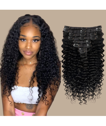 Kit de extensiones con clip Deep Wave Black 120g sélection de produits