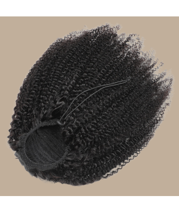 Coleta Pelo Remy A Cordon Marron Oscuro Afro Rizado solde