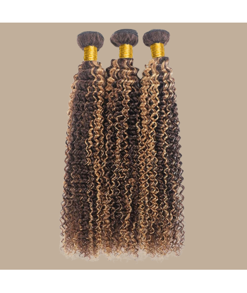 Cabello Virgen Tejido Cabello Humano Rizado 7A Castaño Medio Rubio P4/27 100 Gr les ctes