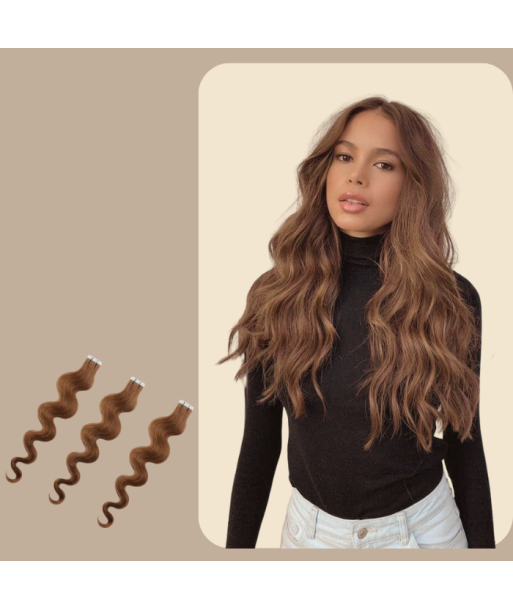 Extensões adesivas Wavy Hazelnut destockage